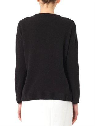 Moschino button intarsia-knit sweater