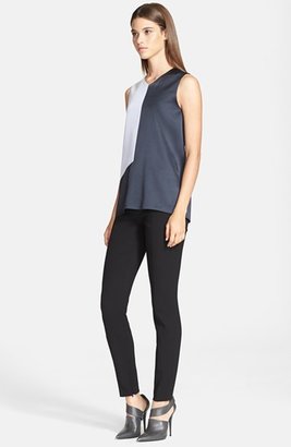 Narciso Rodriguez Colorblock Silk Charmeuse Top