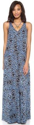 Derek Lam 10 Crosby V Neck Leopard Print Maxi Dress