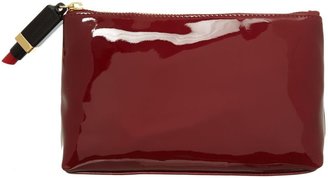Lulu Guinness Burgundy lipstick cosmetic bag