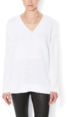Helmut Lang Cotton Boucle V-Neck Sweater