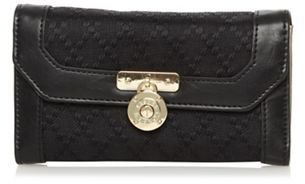 J by Jasper Conran Designer black jacquard flapover purse