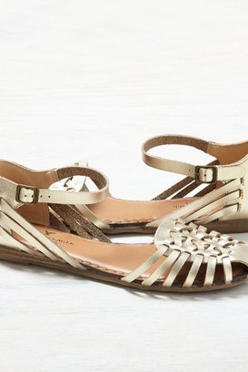 American Eagle Outfitters Platinum Ankle Strap Huarache Sandals