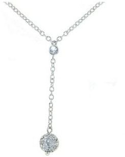 Swarovski Crystalline Rhodium crystal ball drop necklace