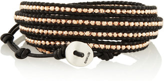 Chan Luu Rose gold-plated and leather five wrap bracelet