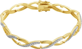 JCPenney Bridge Jewelry Classic Treasures Diamond-Accent 18K Gold Over Brass X Bracelet
