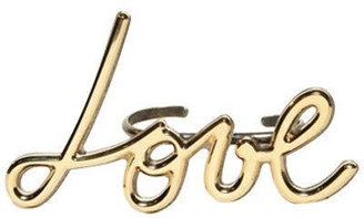 Lanvin Love Gold Plated Brass Double Ring