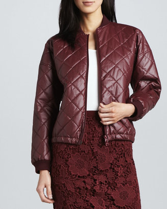 Elizabeth and James Lena Quilted Faux-Leather Jacket