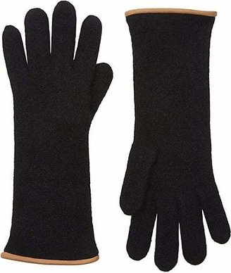 Barneys New York Women's Double-Knit Gloves - Black