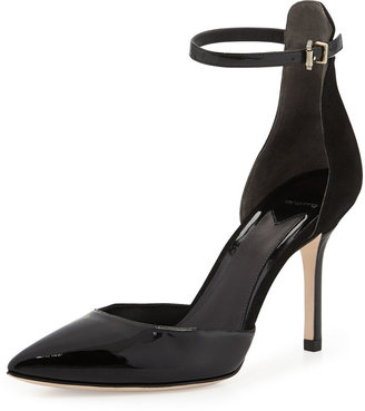 Brian Atwood B by Mariella Patent & Suede Leather Pump, Black