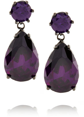 Noir Gunmetal-plated crystal earrings