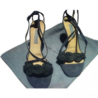Alberta Ferretti Black Leather Sandals