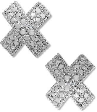 Townsend Victoria Diamond X Earrings in Sterling Silver (1/10 ct. t.w.)