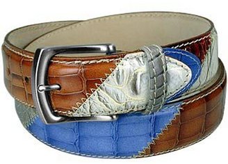Manieri Embossed Leather Patchwork Belt