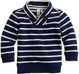 Fleece Baby Baby shawl-collar sweatshirt in stripe