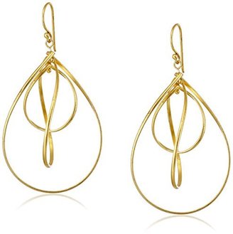 Argentovivo Gold-Plated Triple Open-Teardrop Earrings