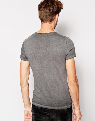 Esprit Scoop Neck T-Shirt With Raw Edge