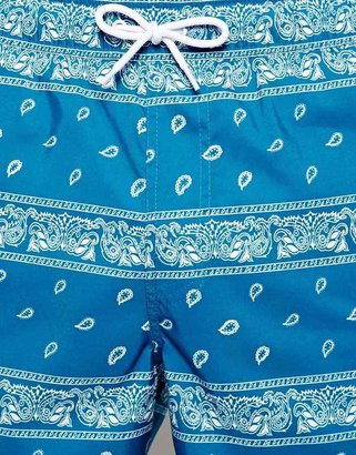 ASOS Swim Shorts In Mid Length With Bandana Print