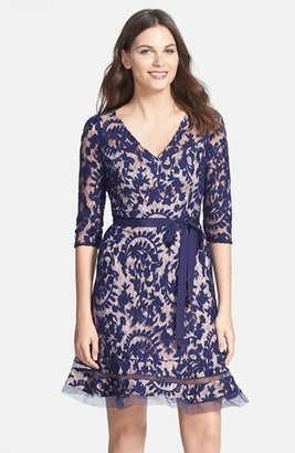 Adrianna Papell Embroidered Lace Fit & Flare Dress