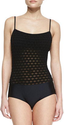 Jean Paul Gaultier Smooth/Netted Combo One-Piece Swimsuit