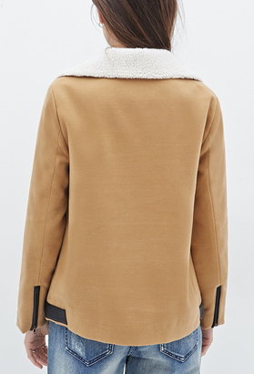 Forever 21 Contemporary Faux Shearling-Lined Moto Jacket