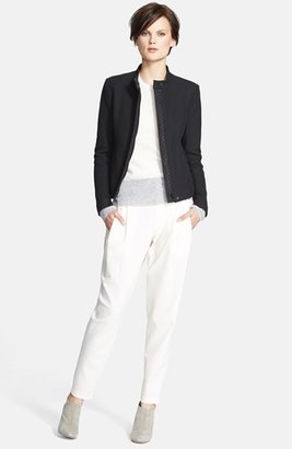 Vince Textured Cotton & Lambskin Leather Contrast Jacket
