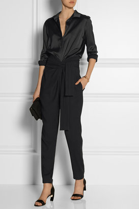 Jay Ahr Satin and stretch-crepe jumpsuit