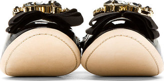 Dolce & Gabbana Black Patent Leather & Crystal Ballerina Flats