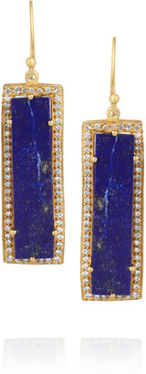 Lapis Kevia Gold-plated, and crystal earrings