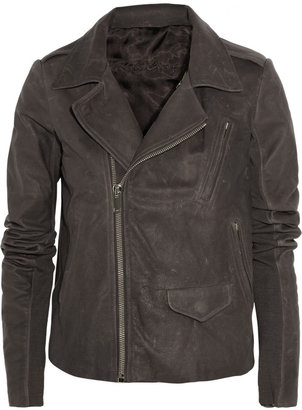 Rick Owens Distressed leather biker jacket