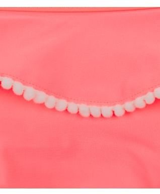 New Look Teens Pink Pom Pom Trim Flounce Bandeau Bikini Set
