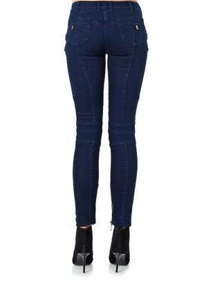 Balmain Moto-style mid-rise skinny jeans