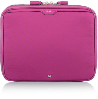 Anya Hindmarch Bits and Bobs patent leather-trimmed iPad case