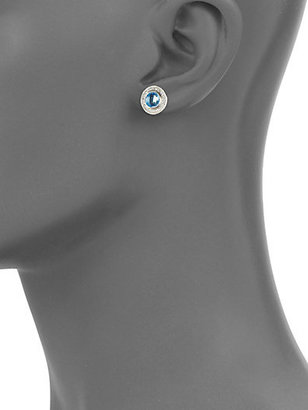 David Yurman Cerise Mini Earrings with Blue Topaz and Diamonds