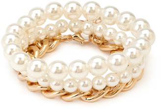 Forever 21 Faux Pearl Chain Bracelet Set