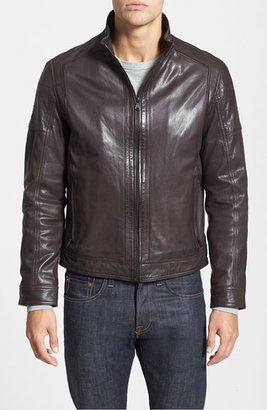 HUGO BOSS 'Leko' Goatskin Leather Moto Jacket