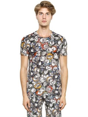 Moschino Smashed Cans Printed Cotton T-Shirt