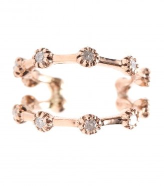 Jacquie Aiche Double 14kt Rose Gold Earcuff With White Diamonds