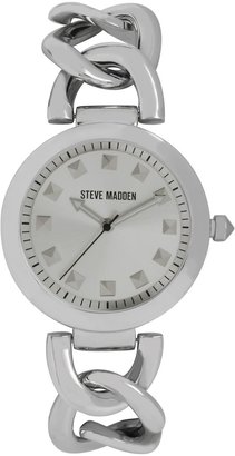 Steve Madden Women's Silver-Tone Link Watch