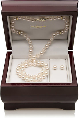 JCPenney FINE JEWELRY Akoya Cultured Freshwater Pearl Necklace, Earrings & Musical Jewelry Box Set