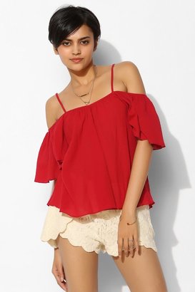 Urban Outfitters Staring At Stars Gauze Off-The-Shoulder Blouse