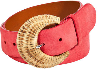 Ralph Lauren Black Label Coral Suede Leather Belt with Braided Buckle