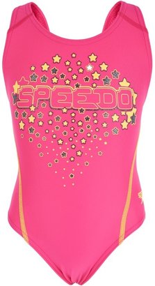 Speedo Pink Stars Logo Swimsuit