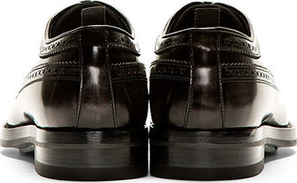 Alexander McQueen Black Leather Longwing Brogues
