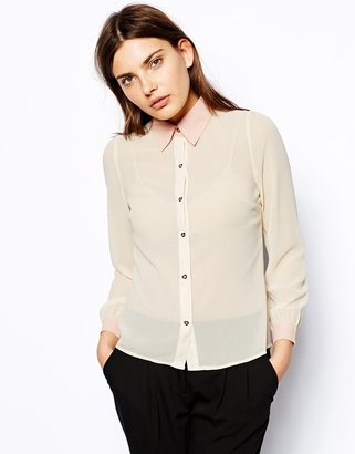 Sugarhill Boutique Heart Throb Blouse With Contrast Detail