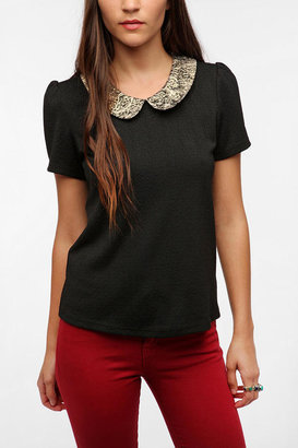 Urban Outfitters Pins and Needles Brocade Collar Top
