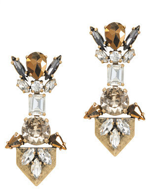 J.Crew Golden crystal earrings