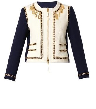 Moschino Chain-embellished bouclé jacket
