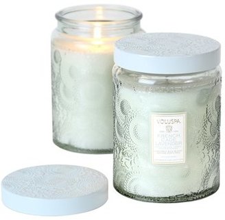 Voluspa Japonica French Cade Lavender Large Embossed Jar Candle