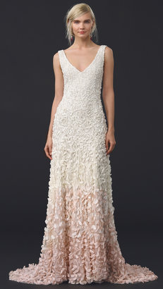 Theia Emma Embroidered Petal Gown
